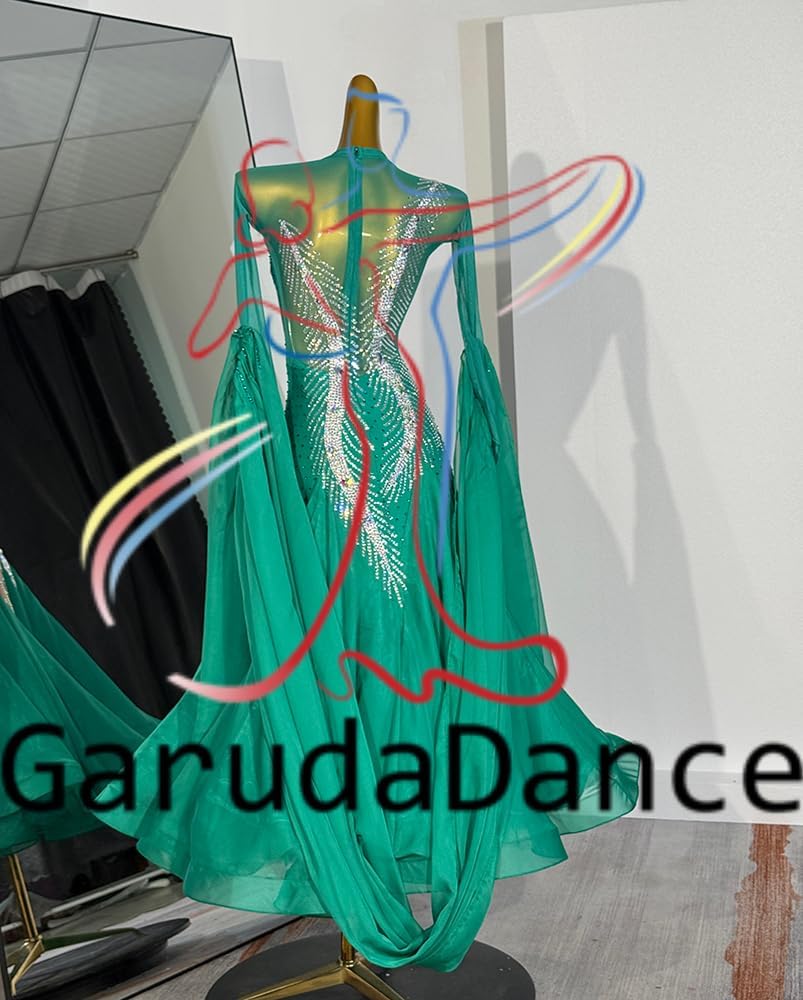 [GarudaDance] レディース社交ダンス衣装 素敵ダンスドレス 魅力セミオーダー パーティードレス モダンドレス 競技発表会