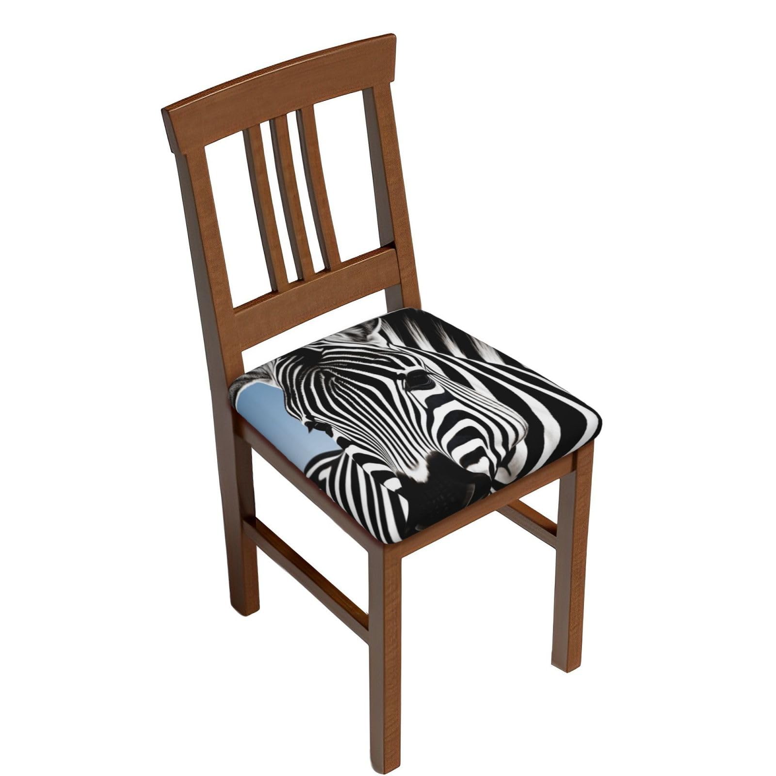 DWVTSLH Zebra Bar Stool Covers Square, Six Piece High Elastic Soft Seat Cushion Cover Protector Washable Barstool Slipcovers Nonslip Replacement Square Bar Chair Covers