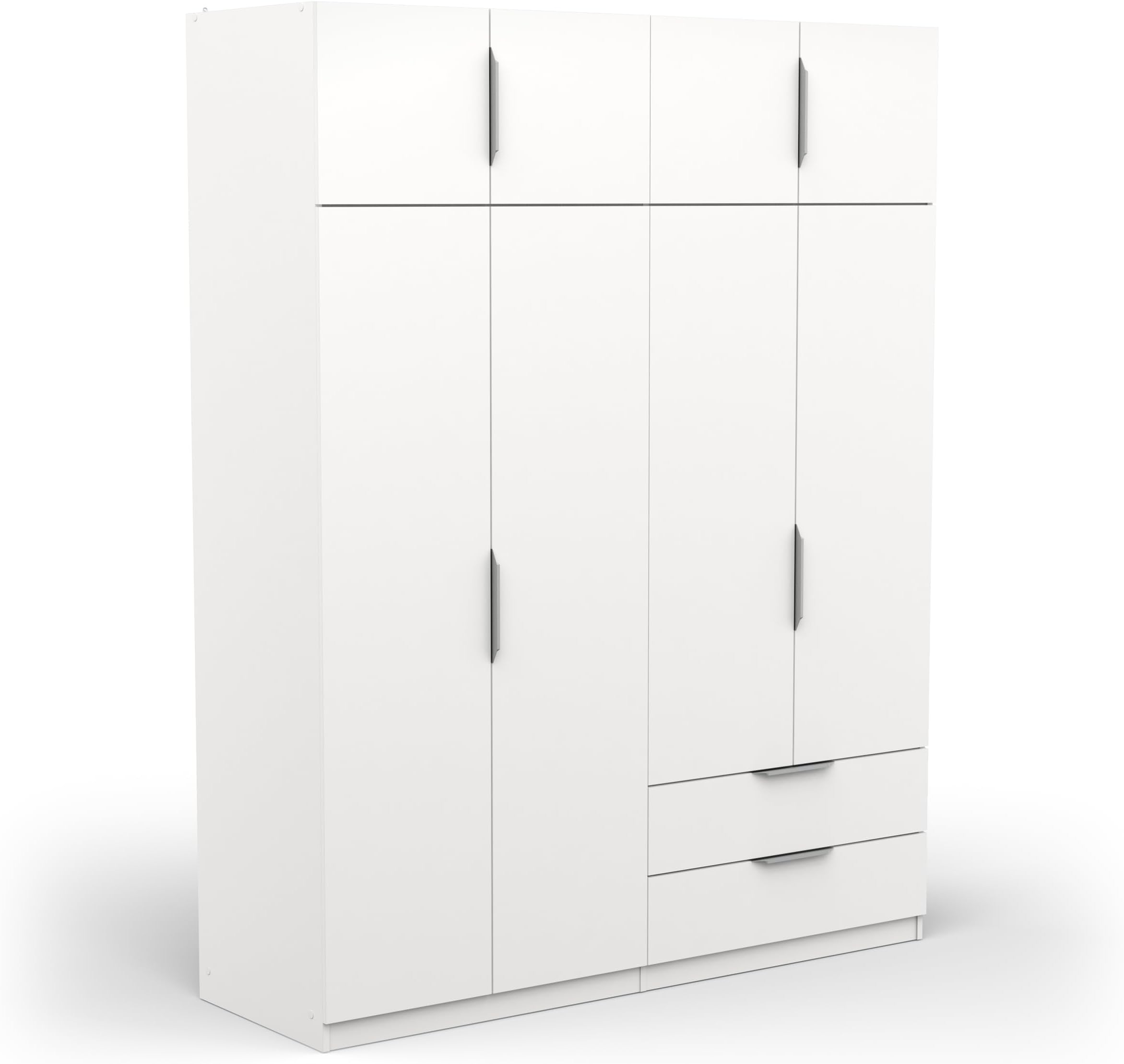 Demeyere Armoire Dressing avec Penderie Moderne 8 Portes 5 Etagères 2 Tiroirs Coloris Blanc