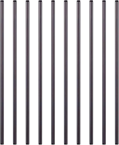 Miniatura 16 de Paquete de 10 pezones de acero maleable negro de 1/2 pulgadas x 12 pulgadas, estilo vintage industrial steampunk.