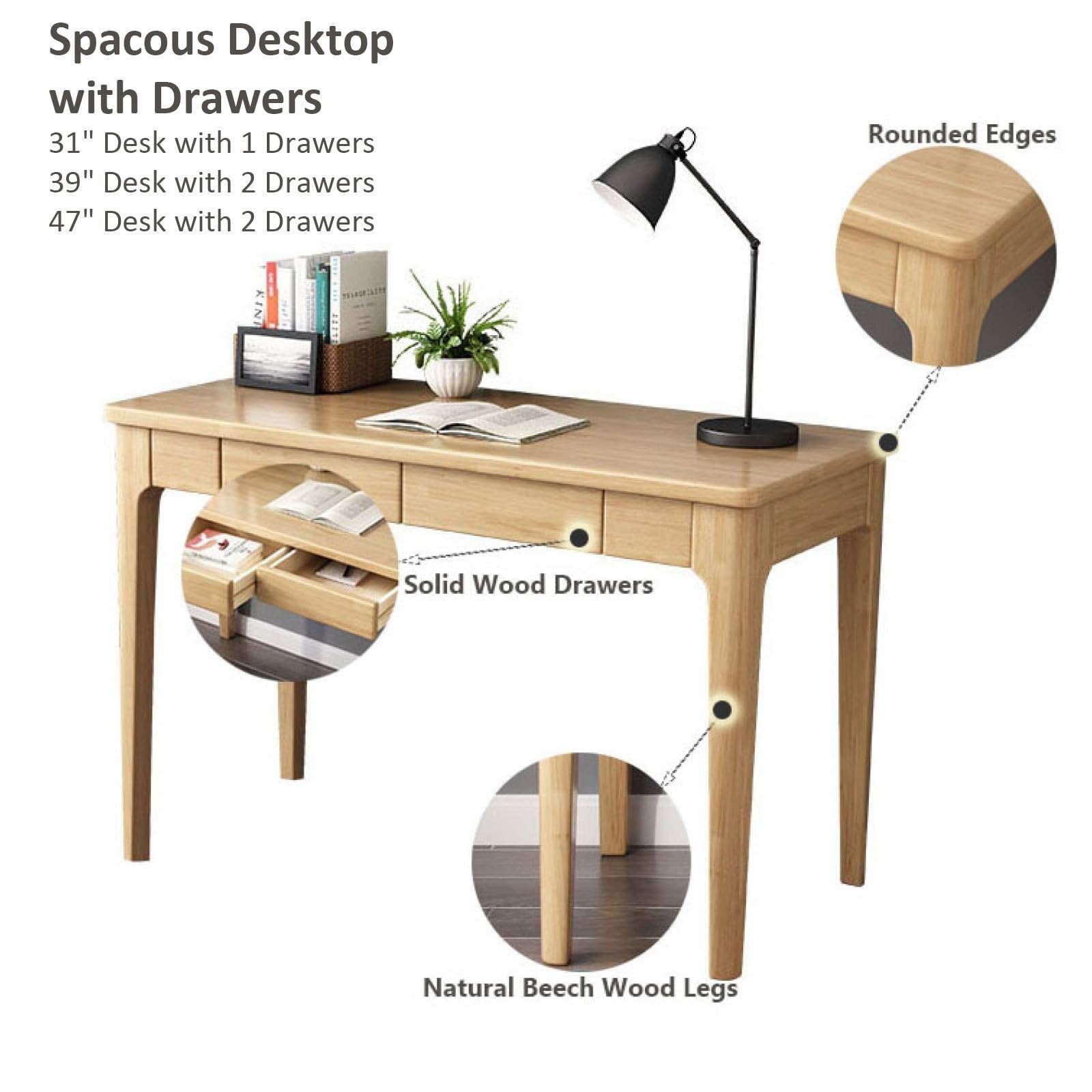 Niko and デスク 2引き出し付き　デスクのみ moca company Letta 引き出し付デスク二個・ワゴン二個 セット