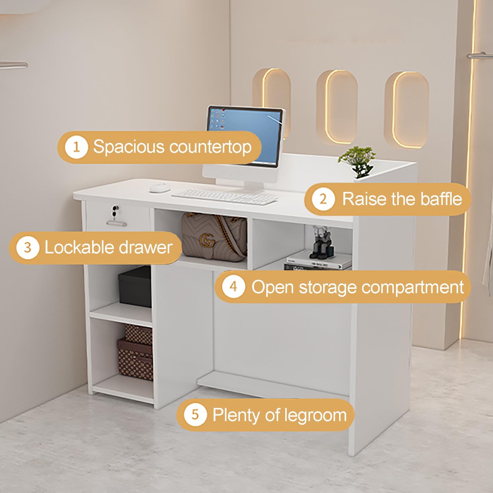 Amazon.co.jp: レジ受付カウンターバー組立レジ 受付カウンター