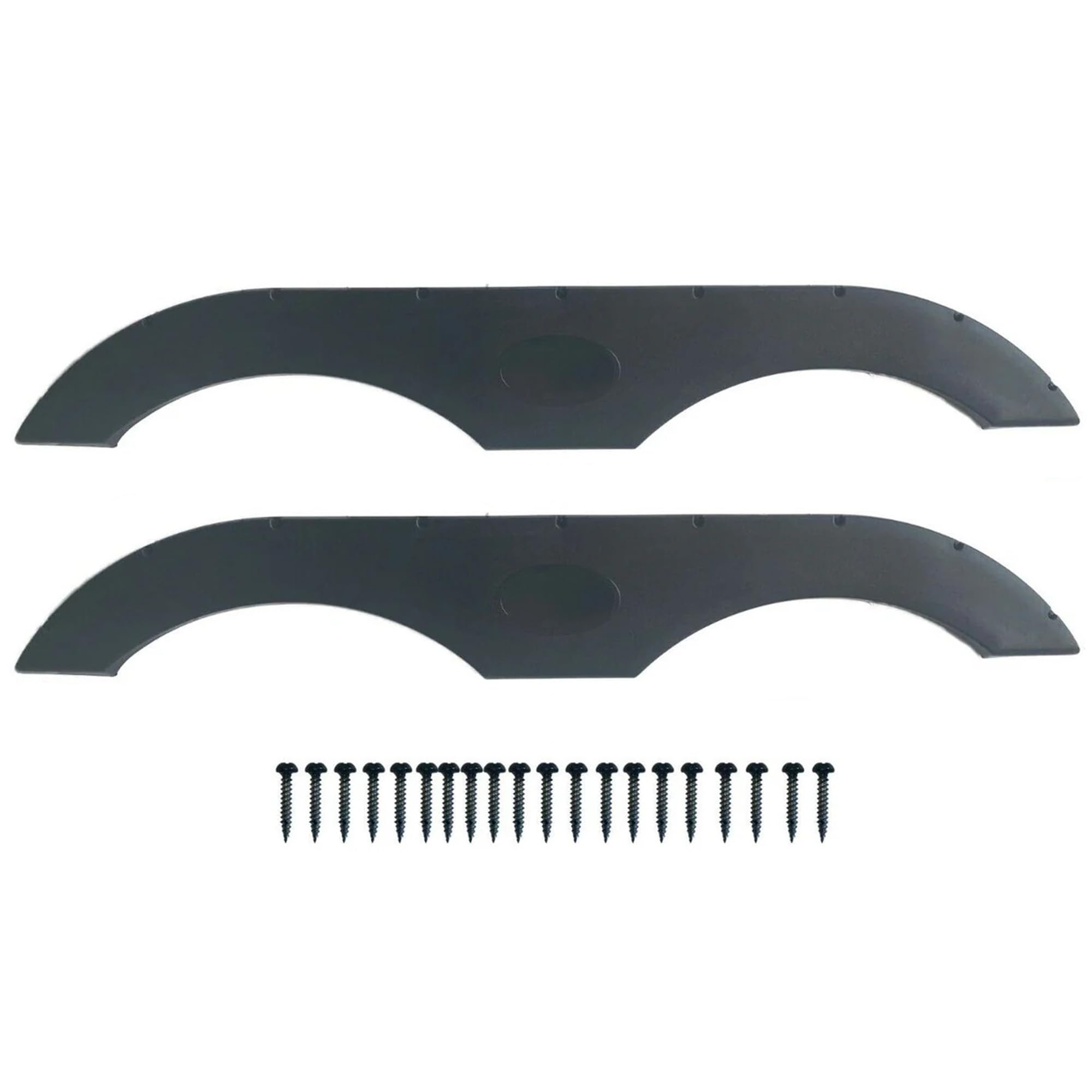 pair of tandem trailer fender skirt in black for rvs campers and travel trailers