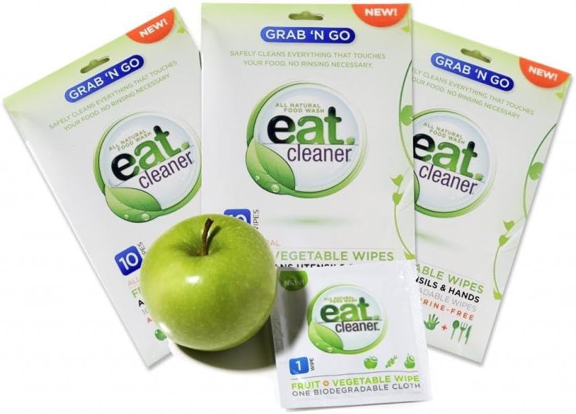 Vegetable Wipes, Grab N' Go Fruit, 10 per Pack. This multi-pack contains 3 packs.