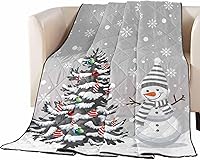 Vista 10 de T&H XHome Quilt Twin Size Luxury Quilted Comforter Bedspread-Thin Soft Cozy, Red Christmas Buffalo Plaid Xmas Tree Snowflake Reversible Stitched