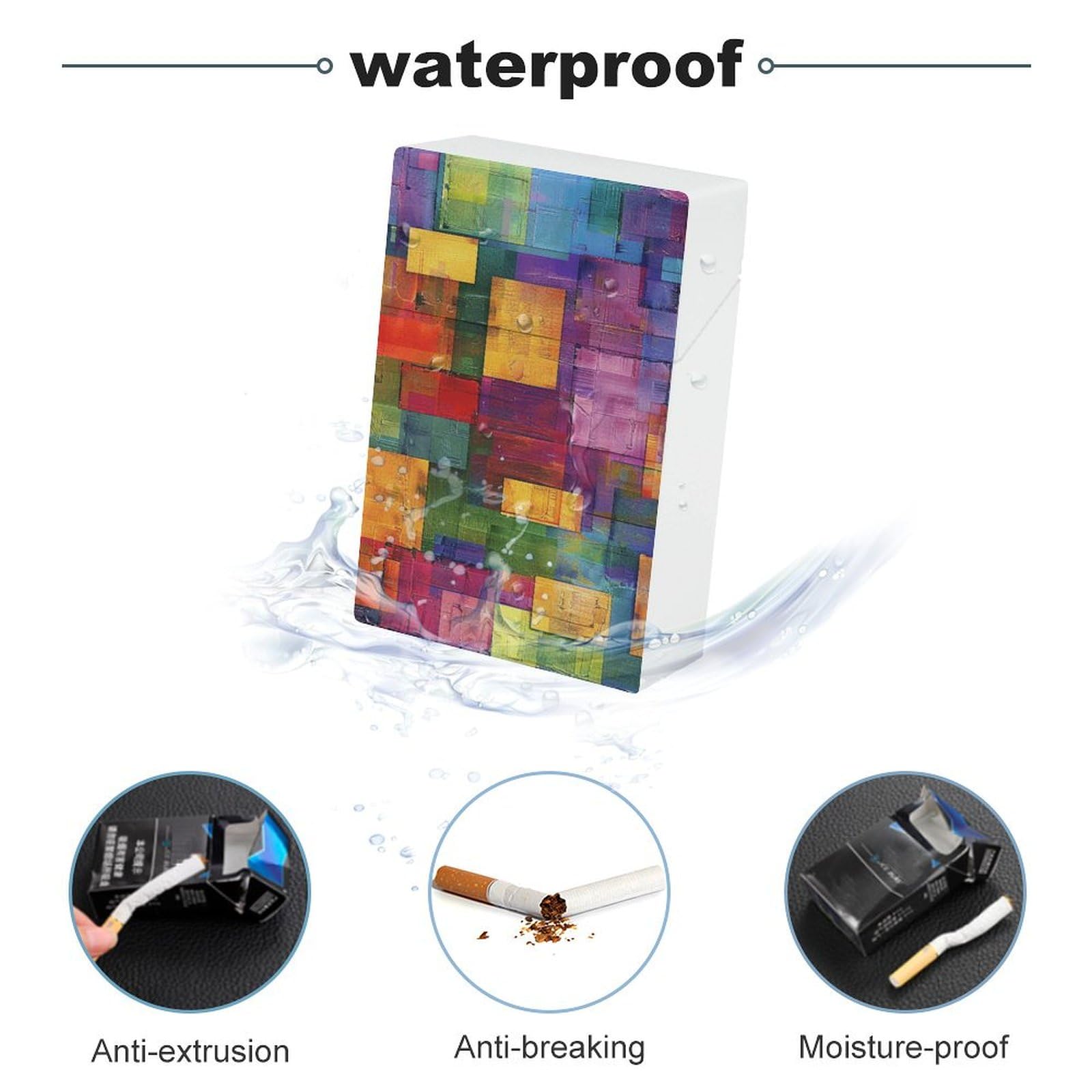 Amazon.com: Colorful Blocky Squares Cigarette Case 100's King Size Cigarette  Box Holds 16,Portable & Waterproof Cigarette Pack for Men Women Gifts :  Health & Household
