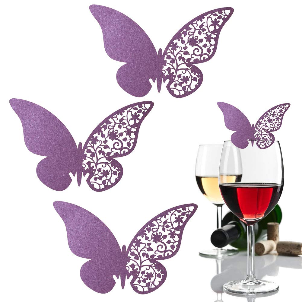 Tarjetas Marcasitios Boda Tarjeta De Lugar De Mariposa Cortada Con Láser,  Marca De Mesa, Copa De Vino, Tarjetas De Nombre Tarjetas Personalizadas  Comunion, image size:1001x1001