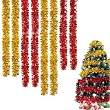 MUNSKT 8 Stück Weihnachtsgirlande für Tanne, Weihnachten, glänzende Tanne, 2 m, 8 Stück, metallisch, glitzernd, Weihnachtsdekoration, Innen- und Außendekoration