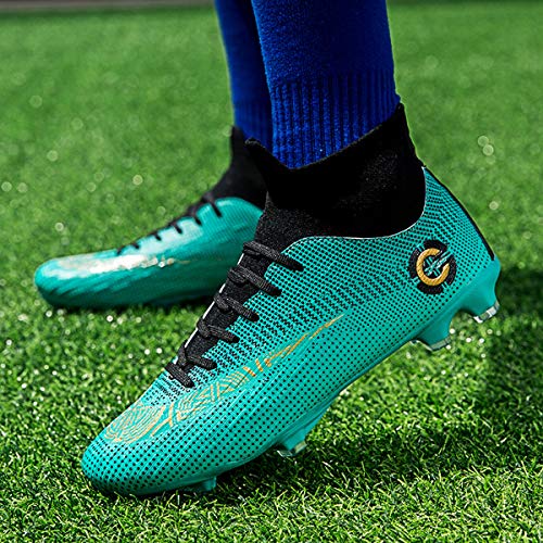 Liaocxf Mens Football Boots Cleats Professional Spikes Soccer Shoes Competition/Training Boy's Sneakers Green #TOP4