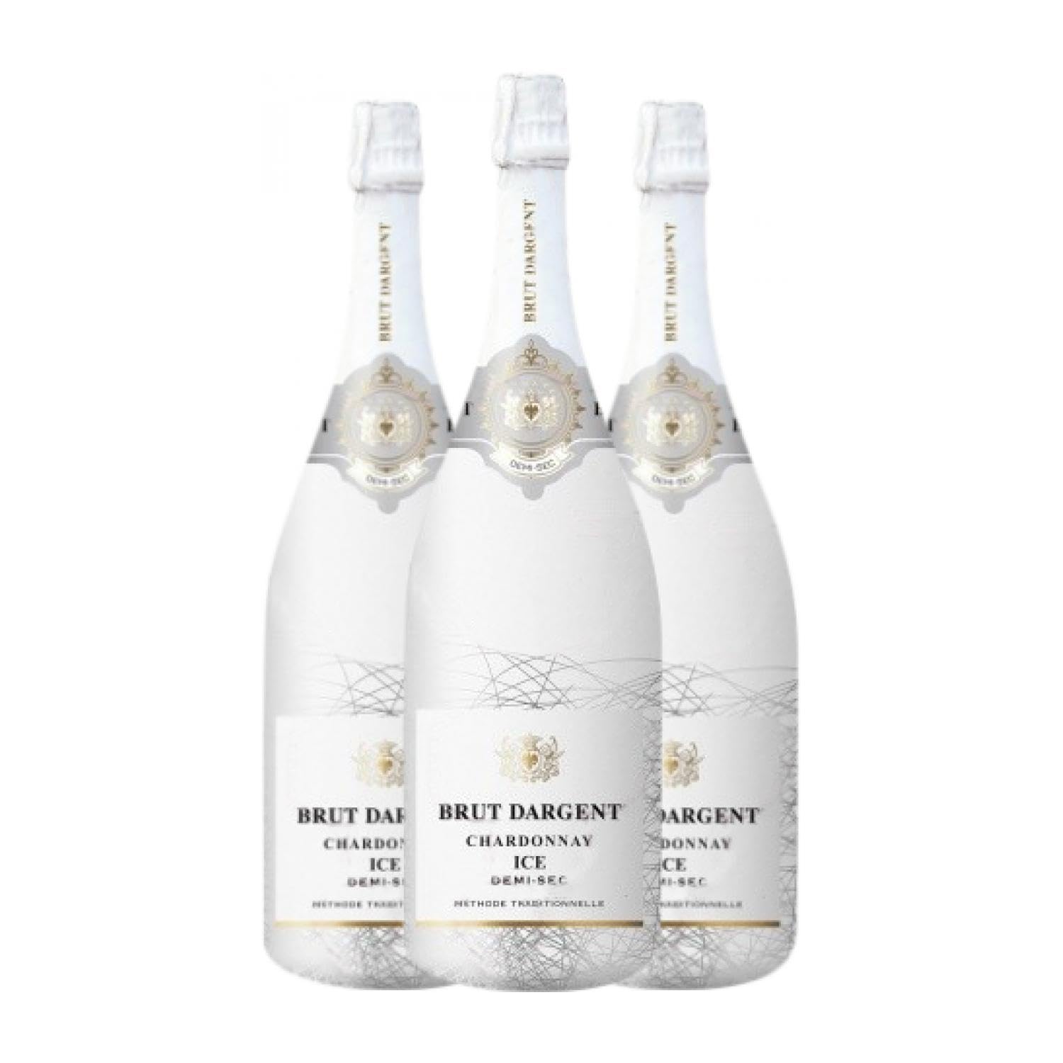 Maison du Vigneron Brut Dargent Ice Halbtrocken Halbsüß Magnum-Flasche 1,5 L Weißwein (Karton mit 3 Magnum-Flasche von 1,5 L)