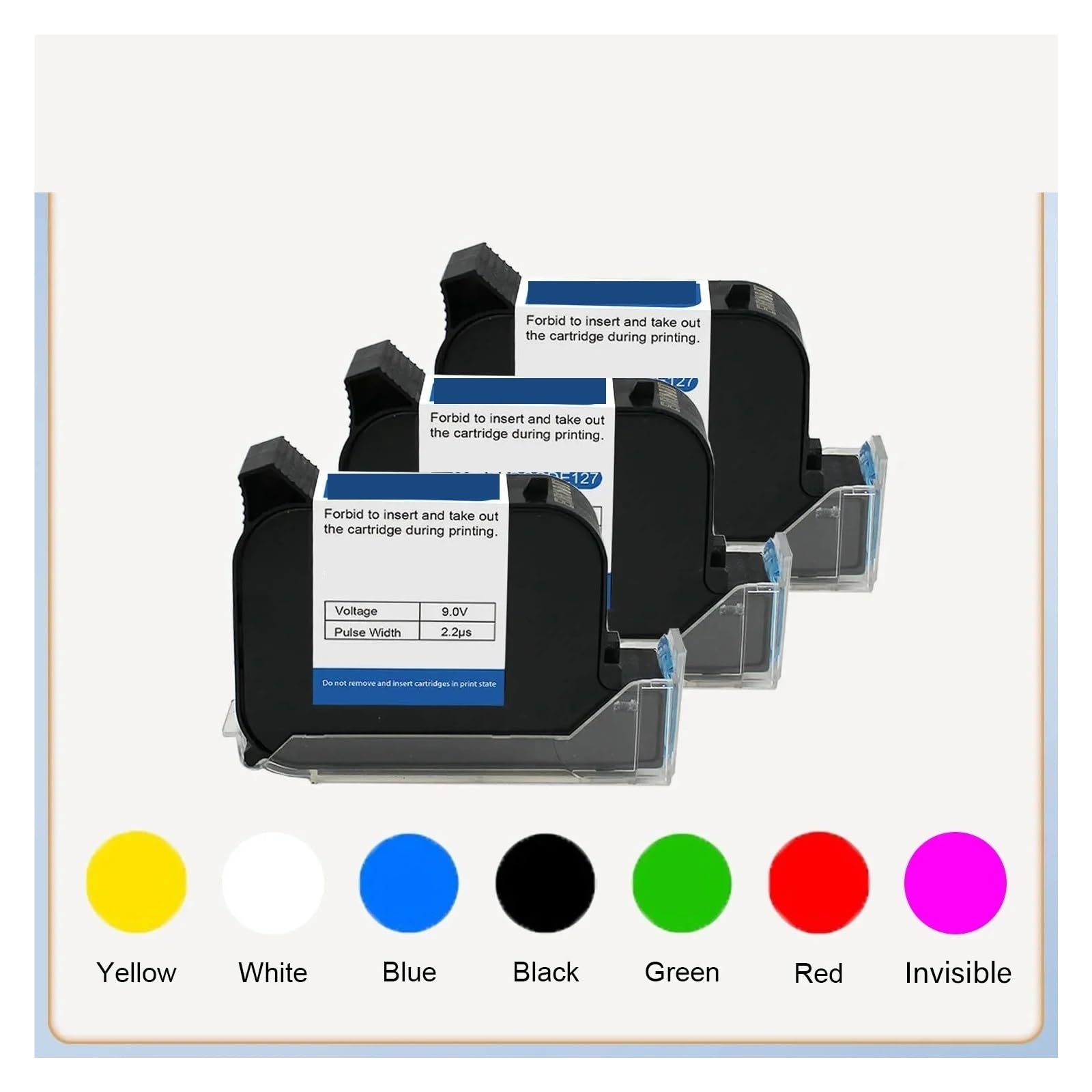 Cartuccia d'inchiostro da 12,7/25,4 mm Cartuccia for stampante termica a getto d'inchiostro Asciugatura rapida Nero Rosso Giallo Blu Verde Su Cartone, Legno(Blue,12.7mm)