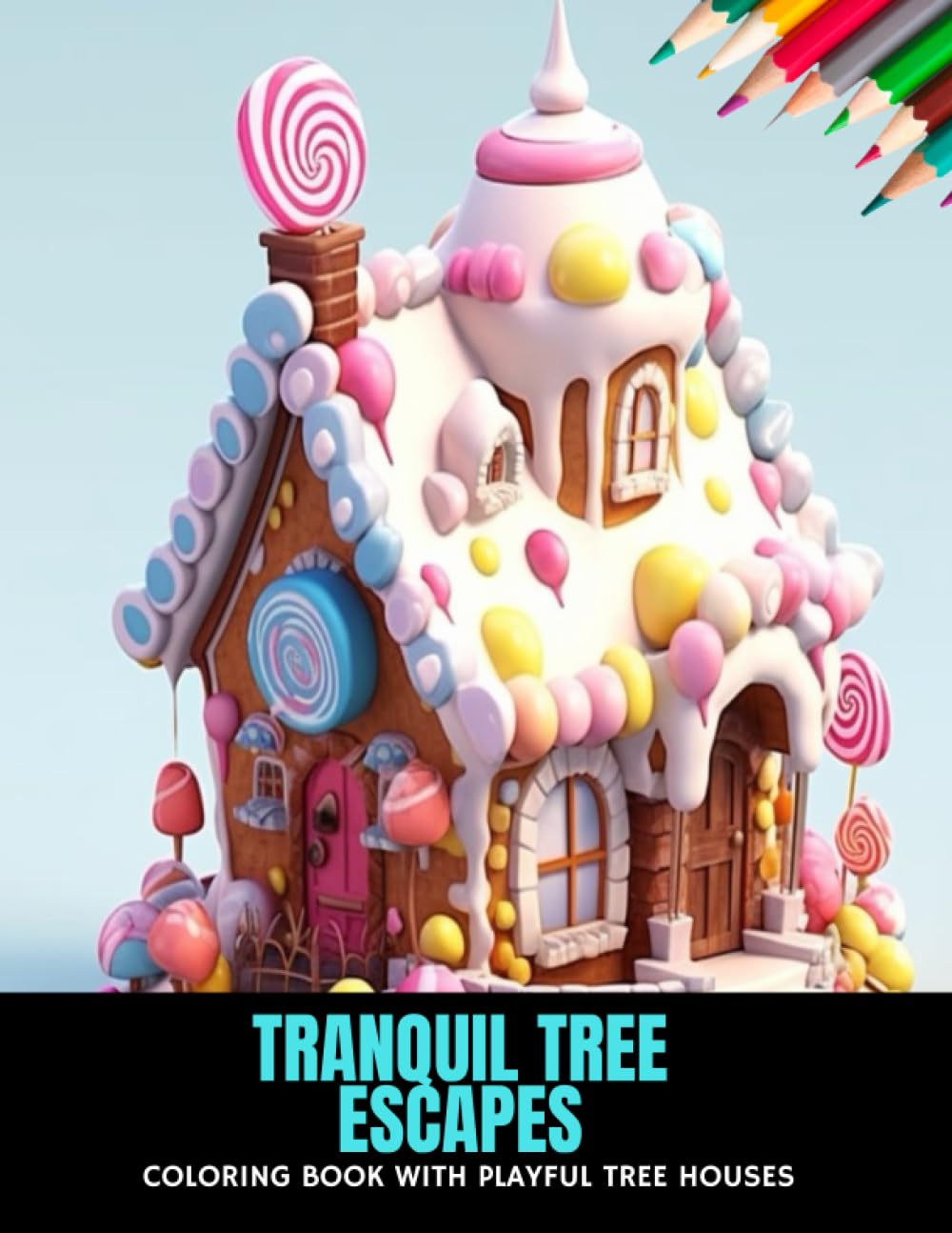 Tranquil Tree Escapes: Coloring Book with Playful Tree Houses, 50 Pages, 8.5 x 11 inches