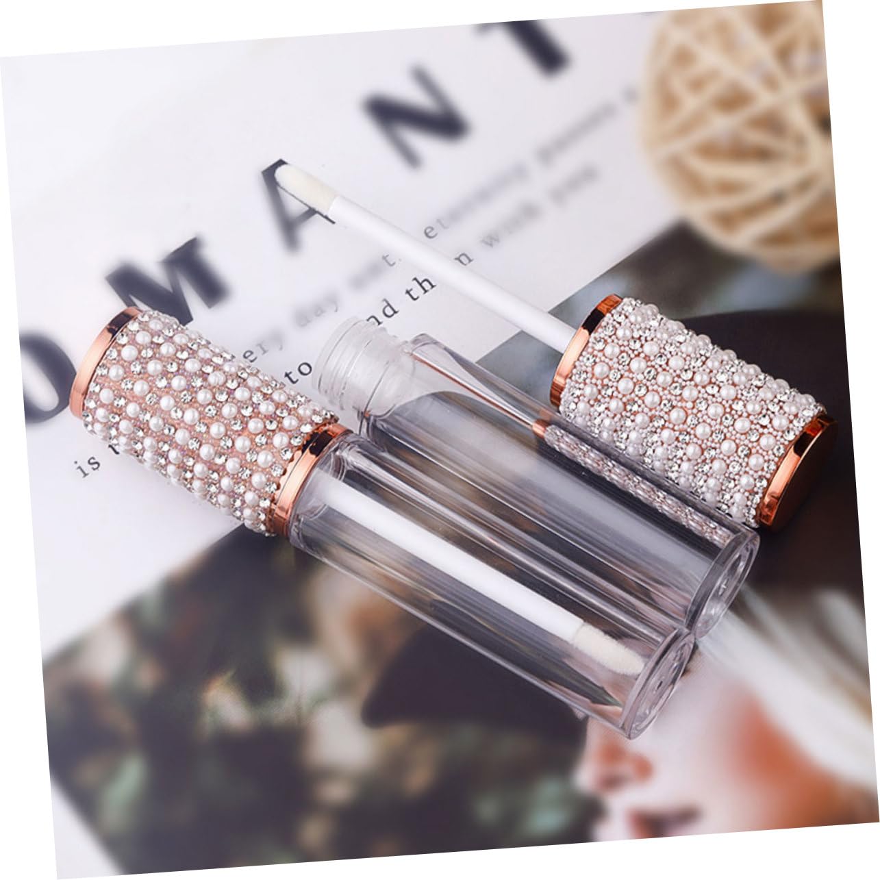 Tubo Lucidalabbra Ricaricabile 5ml in Vetro, Set 10 Pezzi | Lip Gloss Labbra, Formato Mini da Portare Sé, Adatto a Uso Fai-da-te e Professionale