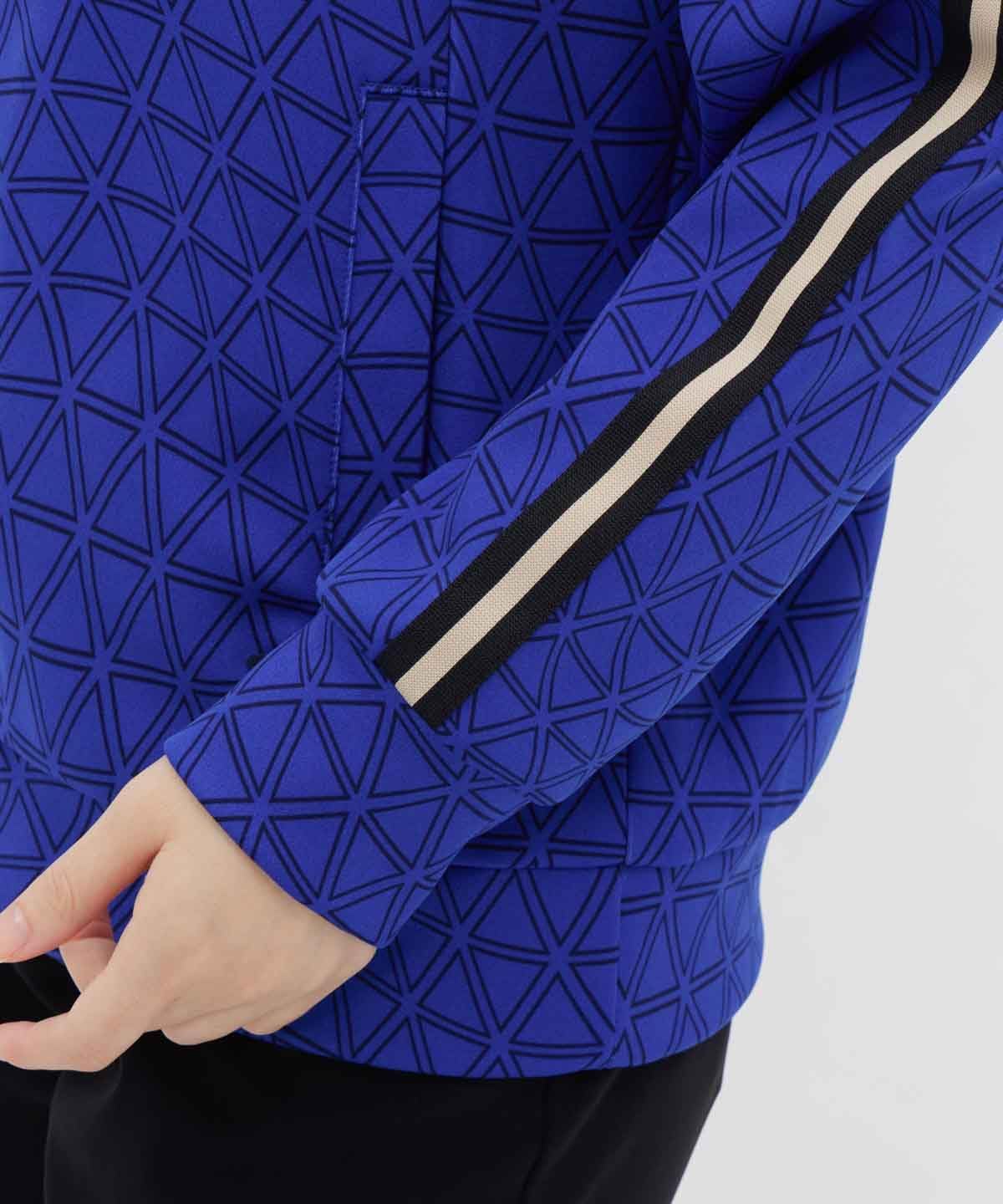 le coq sportif(ルコックスポルティフ) カットソーフルジップ 羽織 Vネック 総柄 防風 ストレッチ ゴルフ LG5F