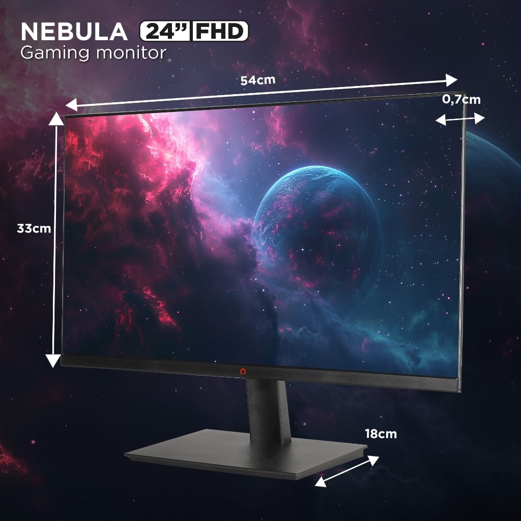 Konix Monitor Gaming Nebula 24" PC, PS5, Switch 2, Xbox - Resolución Full HD 1080p - 120 Hz - 4 ms - FreeSync - HDMI 2.0 - DisplayPort - Panel IPS