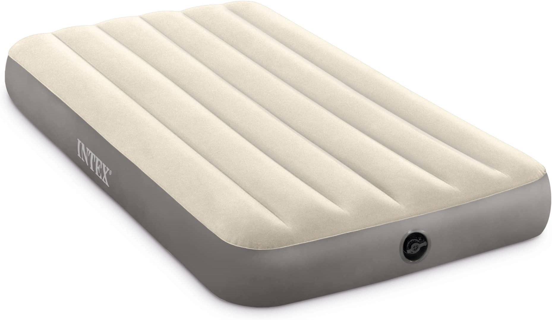 Intex Polyvinyl Chloride (Pvc) Deluxe Singlehigh Airbed Twin, Beige