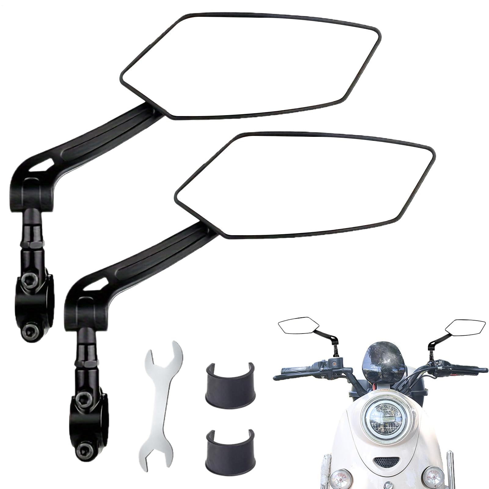 Espejo retrovisor de bicicleta con lente orientable 360 grados y ajuste universal 8