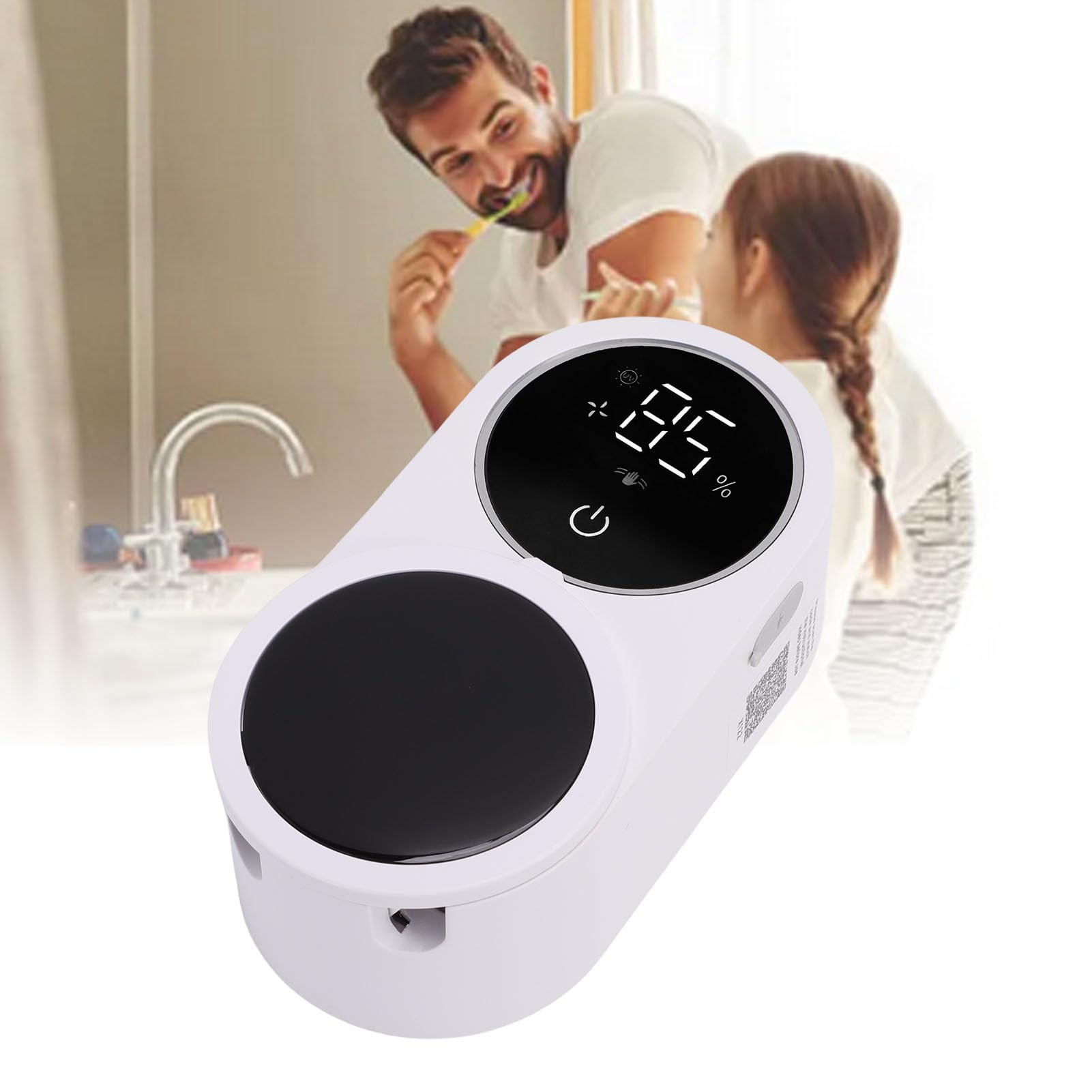 Porta spazzolini da denti con sensore intelligente, design igienico, facile installazione, ideale per il bagno e i viaggi, con tecnologia UV. (WHITE)