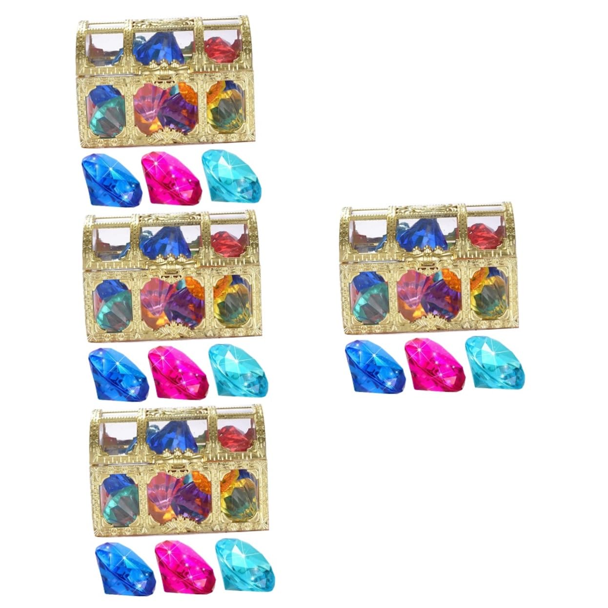 ibasenice 4sets Jouets De Piscine Gem Flotter Plonger Jouets De Plongée Piscine Coffre Trésor De Gemmes De Plongée Flotteurs pour La Piscine Jouer Piscine Gonflable Jeu Métal 20pcs * 4