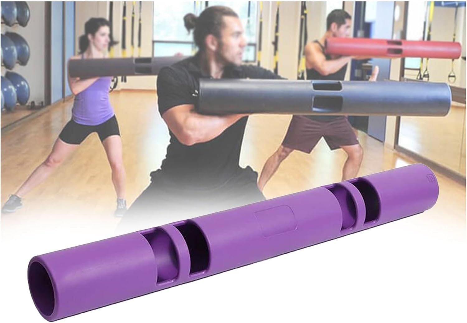Portable Training Rubber Weight Bar,Fitness Tube with Prevent Skidding Handles,for Loaded Movement Training