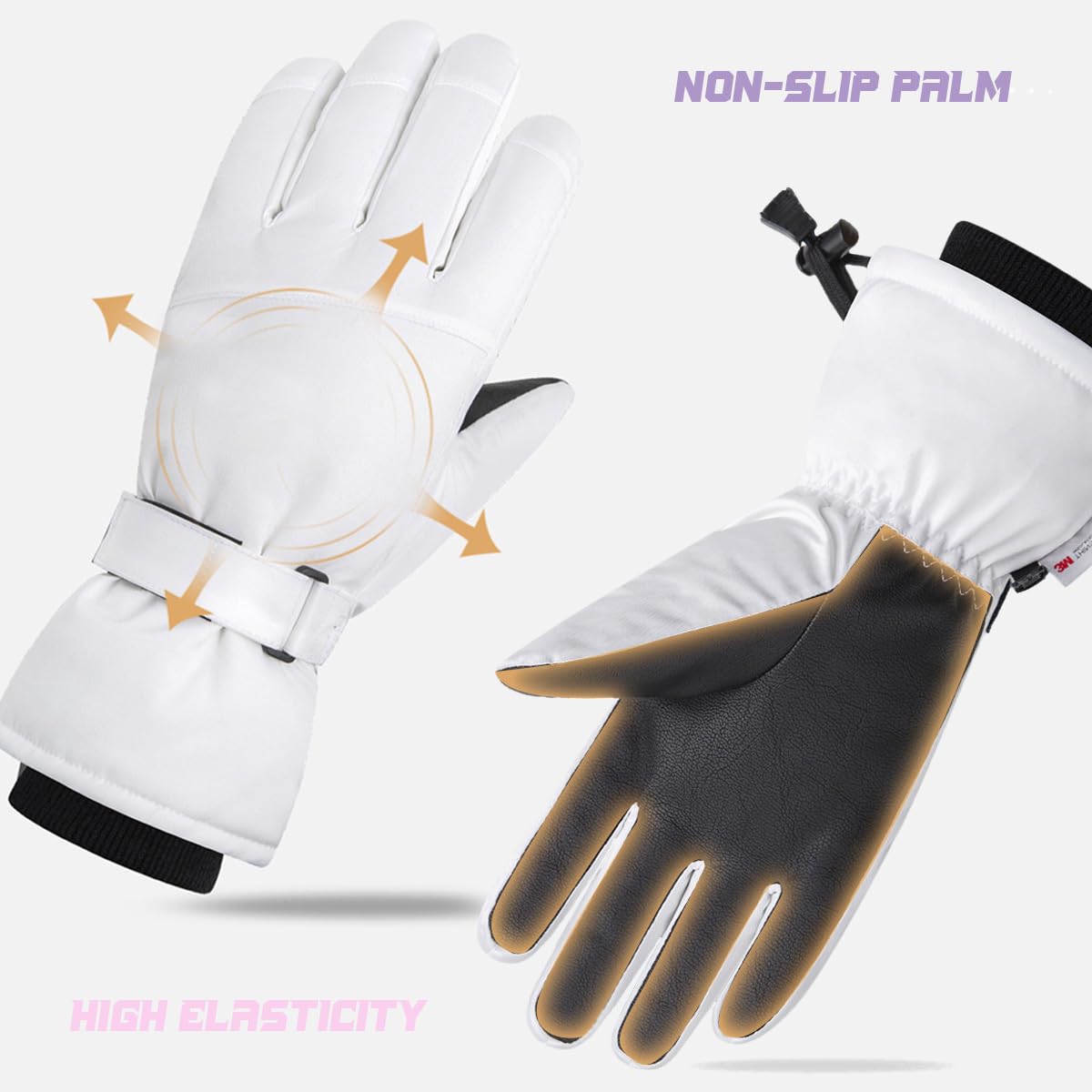 Guantes Invierno Hombre,Guantes Termicos Mujer,Guantes Nieve Impermeables con Puño Extendido para Protección contra los Elementos,Guantes Esqui Táctiles para Ciclismo,Escalada