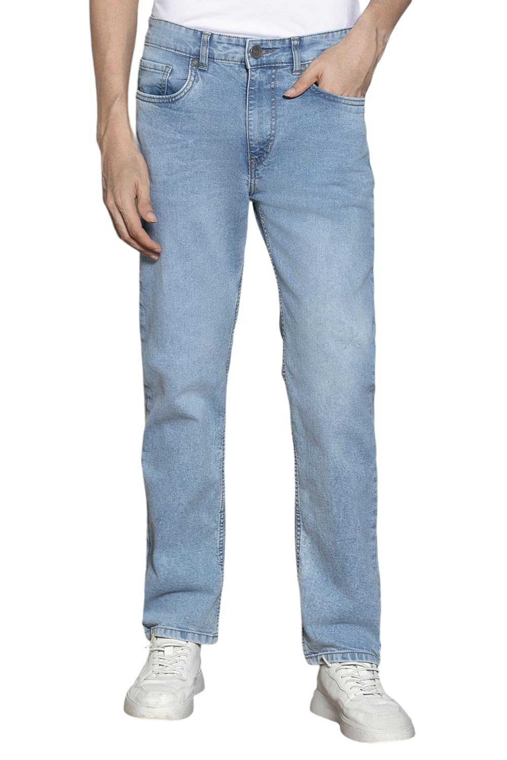 Dennis Lingo Mens Cotton Relaxed Fit Jeans in neutral