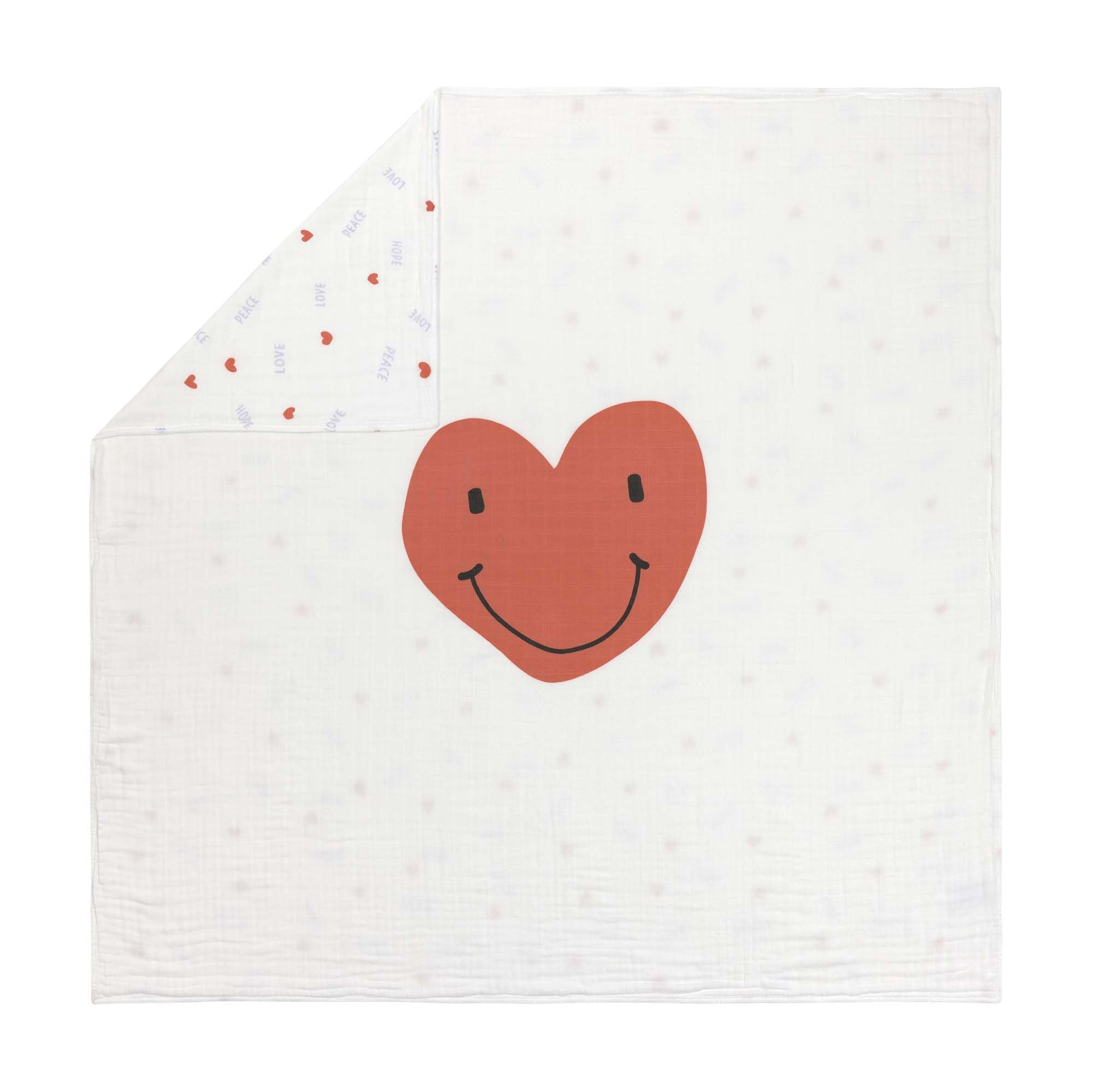 Lässig Baby Blanket Baby Changing Blanket Soft and Breathable Cuddly Blanket/Heavenly Soft Blanket Happy Rascals Heart