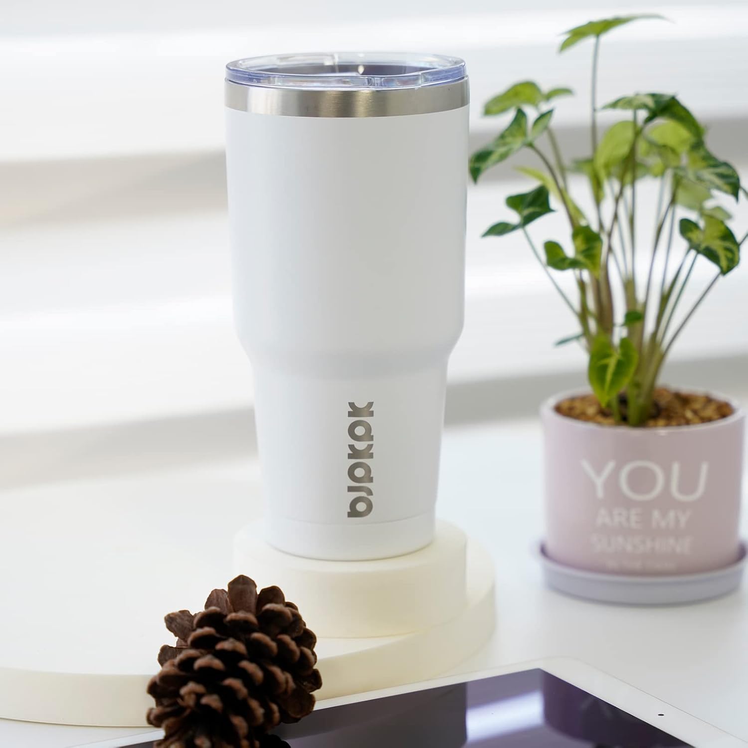 BJPKPK 30 oz Stainless Steel Insulated Tumbler with Lid and Straw, Reusable Ice Travel Coffee Thermal Tumblers Cup,Brick Red - Image 4