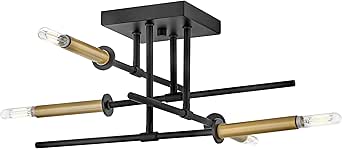 Lark Hux Medium Semi-Flush Mount, Black