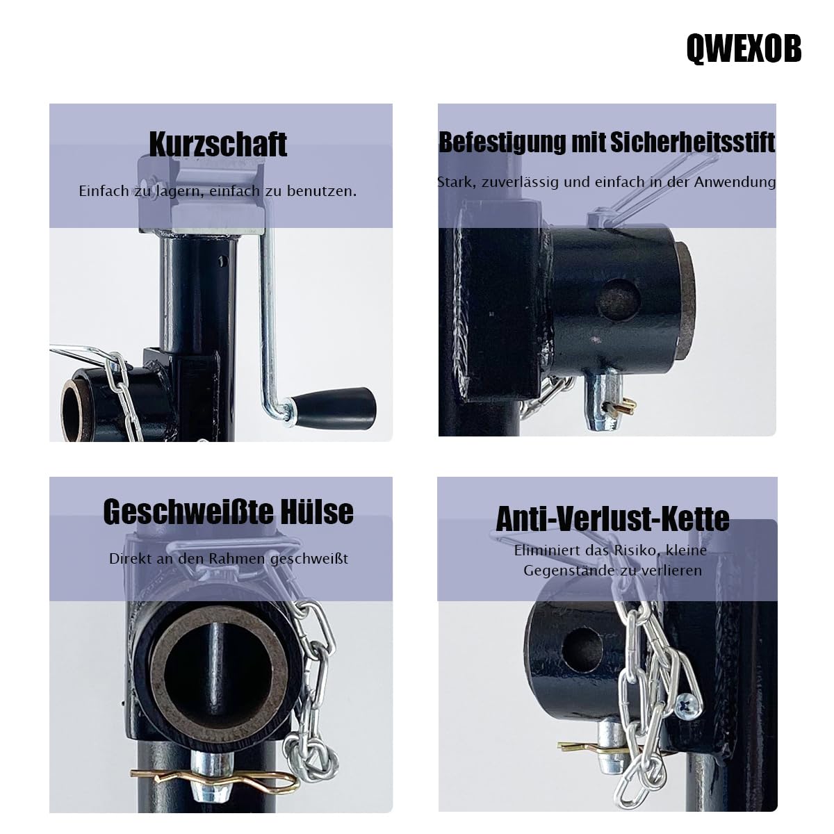 2X Ausdrehstütze klappbar 800kg Abstellstütze 530-900mm Stützfuß Anhänger