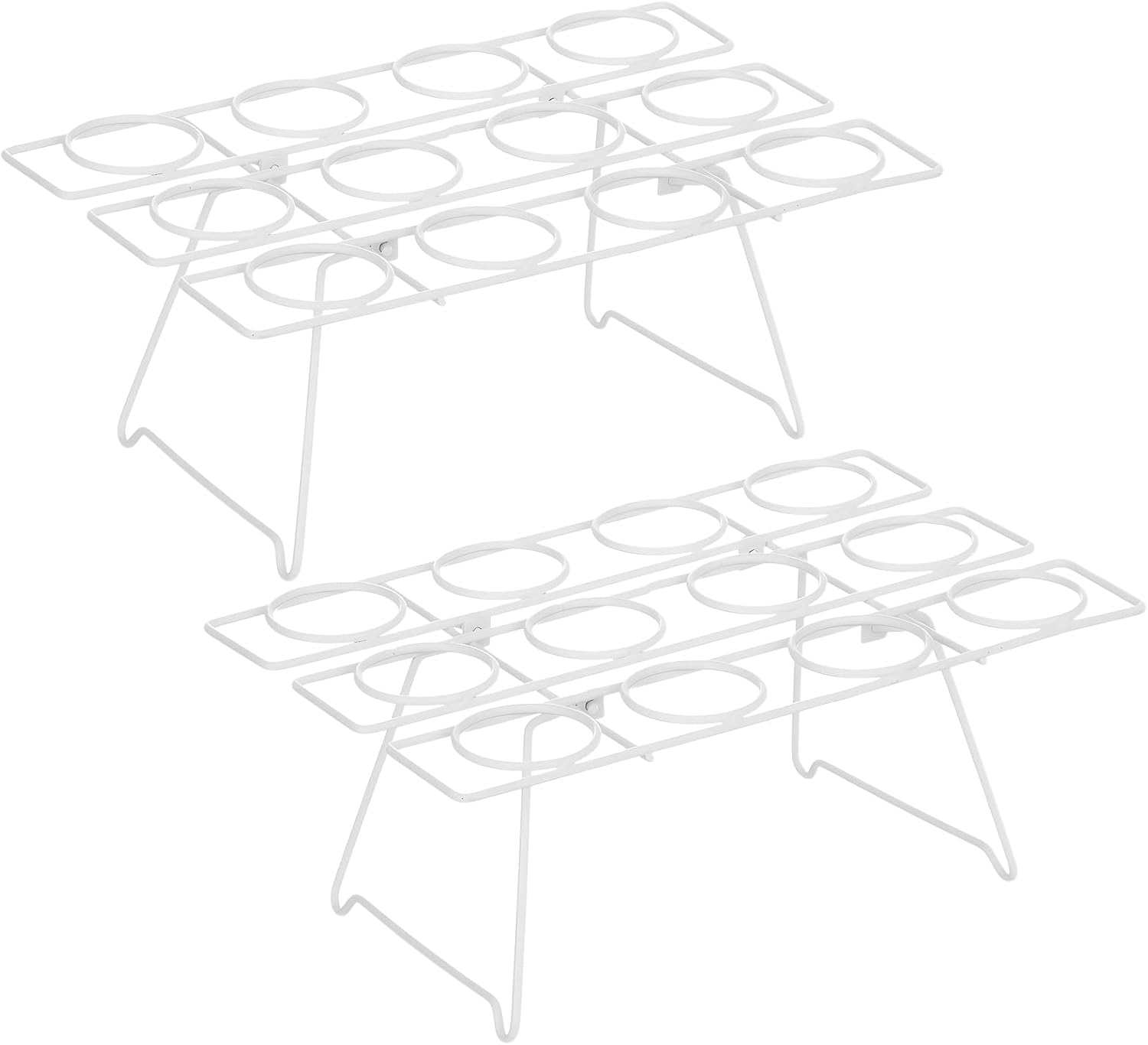 Patelai 2 Pack Ice Cream Cone Baking Racks 12-cavity Cupcake Cone Holders Cupcakes Display Stands Cooling Racks for Home Kitchen Baking Cooking Ice Cream Tools Supplies(White)