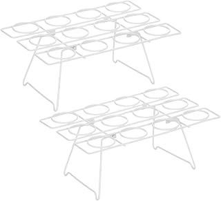 2 Pack Ice Cream Cone Holders Rack with 12 Holes Cake Cone Stand, White