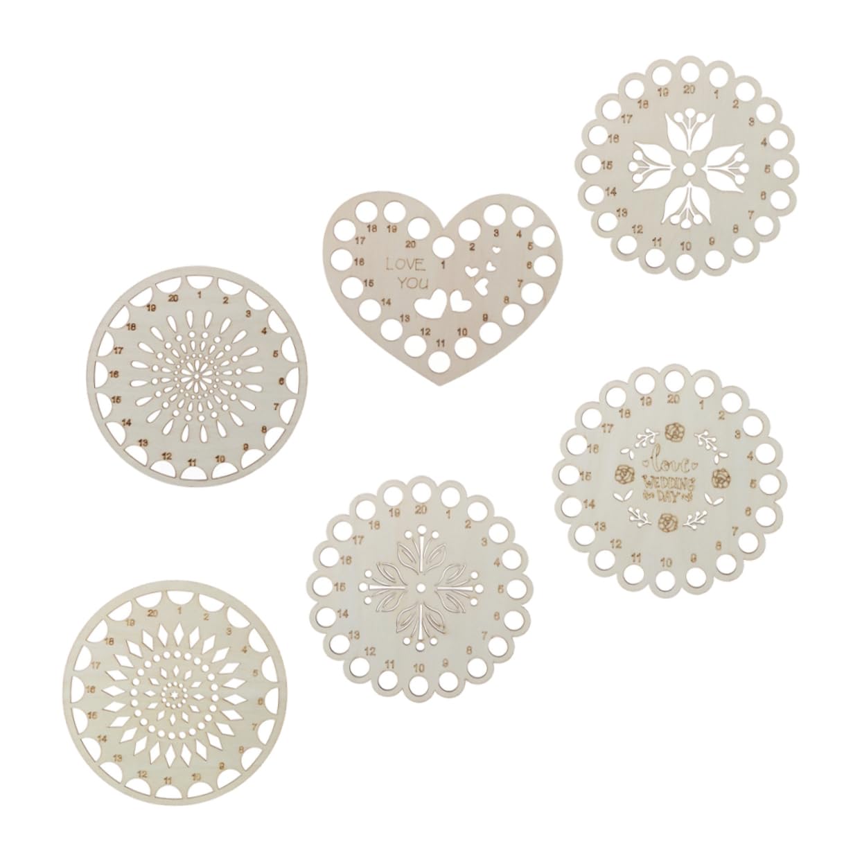 NUOBESTY Embroidery Floss Storage 6pcs Wooden Cross Stitch Cord Storage Boards Color Separation Easy to Use