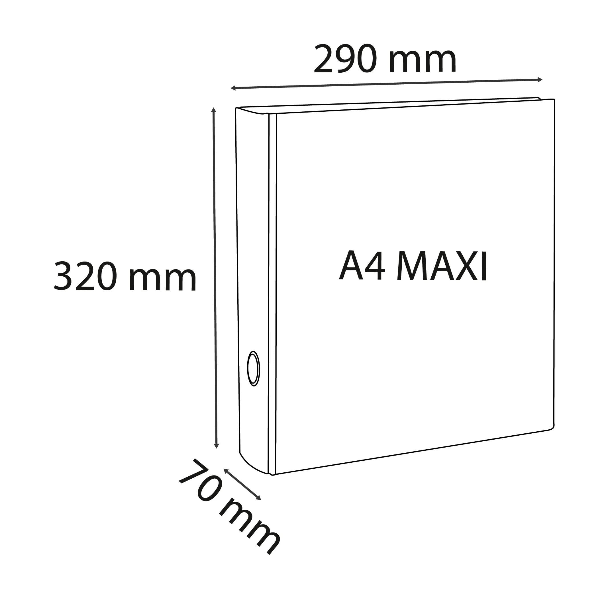 Exacompta - Réf. 51745E - Carton de 10 classeurs PVC - 4 anneaux en D de 50 mm - Dos 70 mm - Dimensions extérieures : 32 x 29 cm - Format à classer A4 Maxi - Rouge