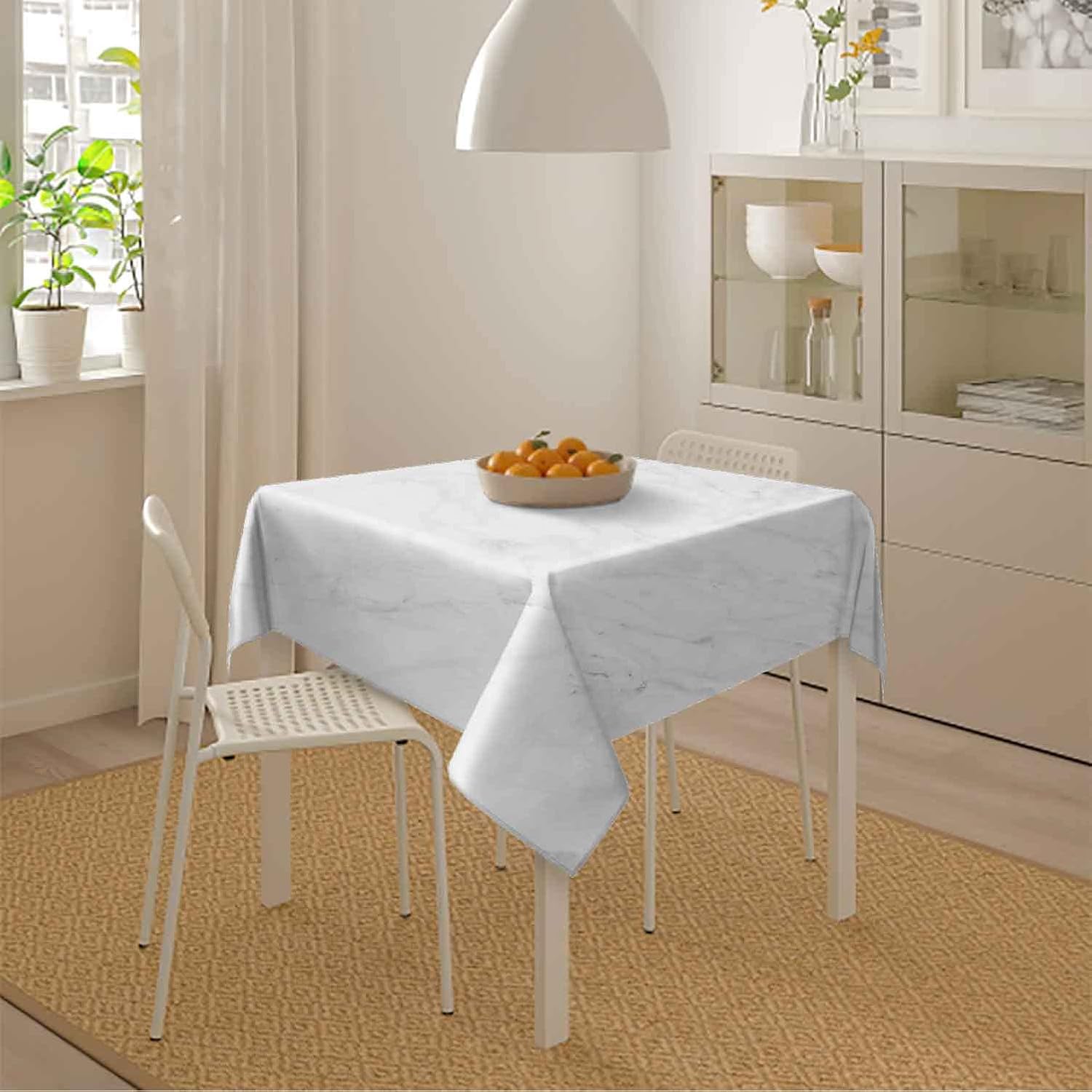 Waterproof Square Tablecloth 70x70 Inch, Washable Fabric Table Cloth for Picnic Camping Patio, Abstract Marble Texture Print Stain-Proof Table Cover, Reusable Tablecloths