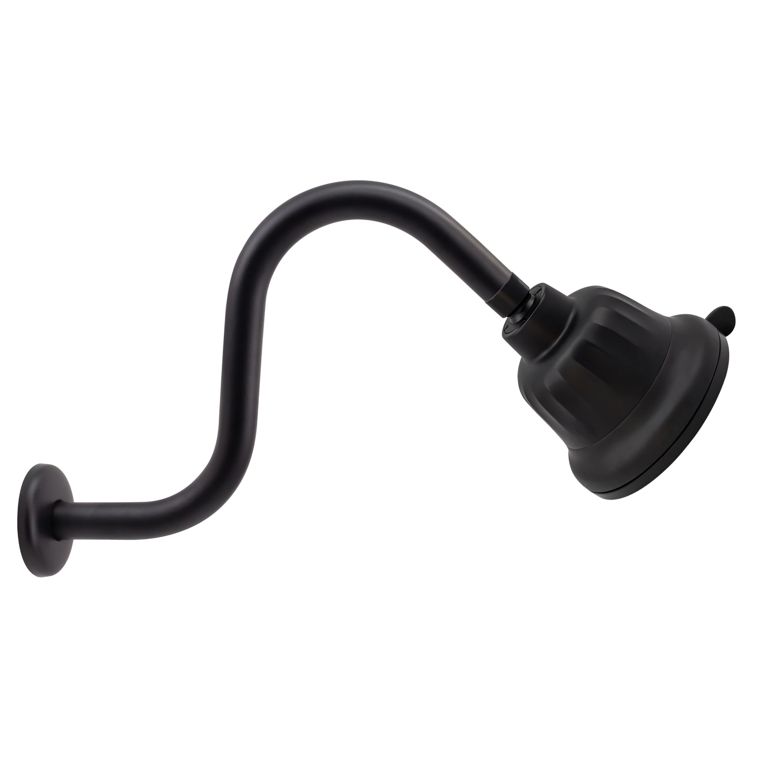 Westbrass CO573F-62 Cabezal de ducha redondo de 5 pulgadas con filtro ajustable de 5 funciones con brazo de ducha en forma de S de 10.5 pulgadas, negro mate