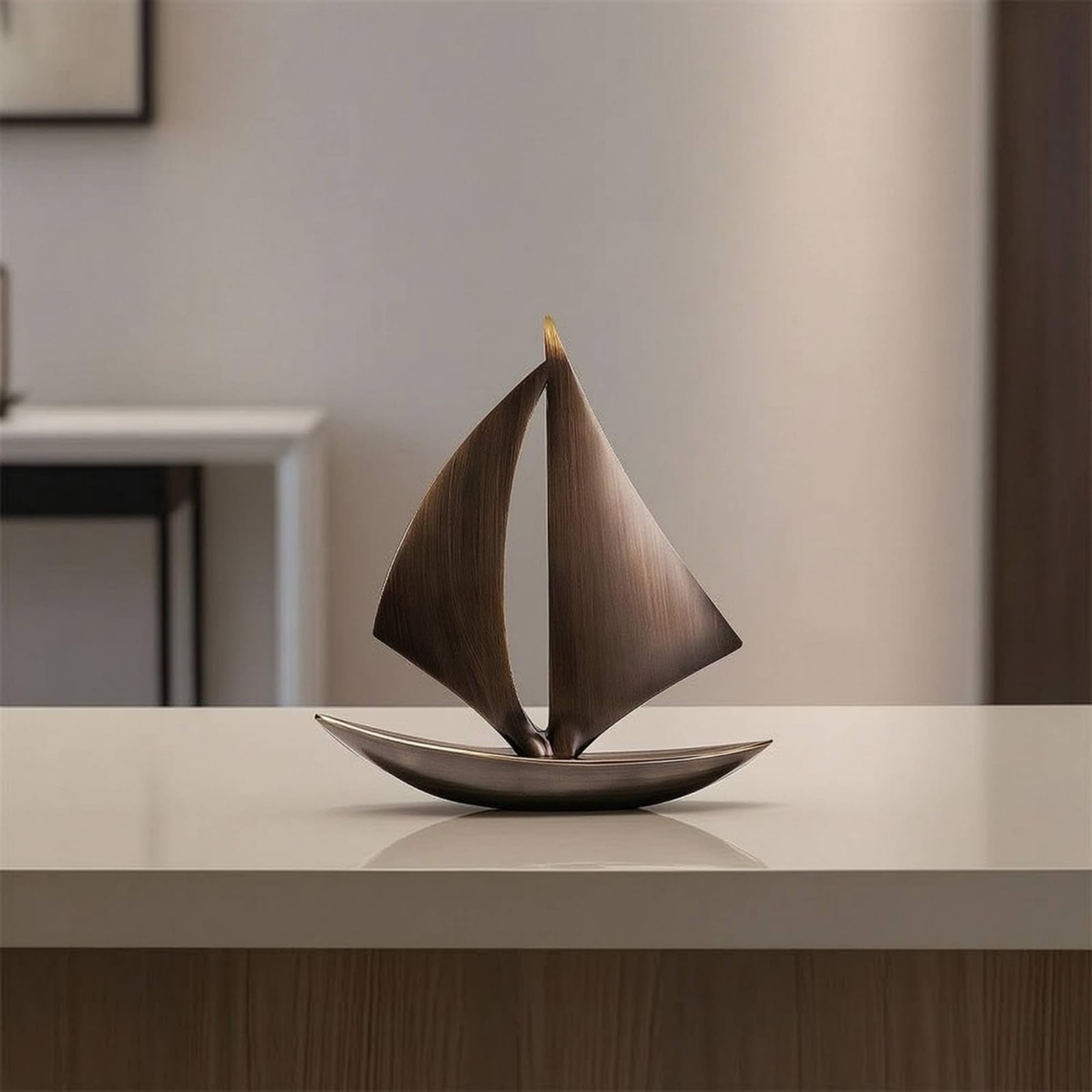 Barca a Vela Decorativa Elegante Modello di Barca a Vela Marittimo Modello di Veliero per Soggiorno, Modello Da Tavolo