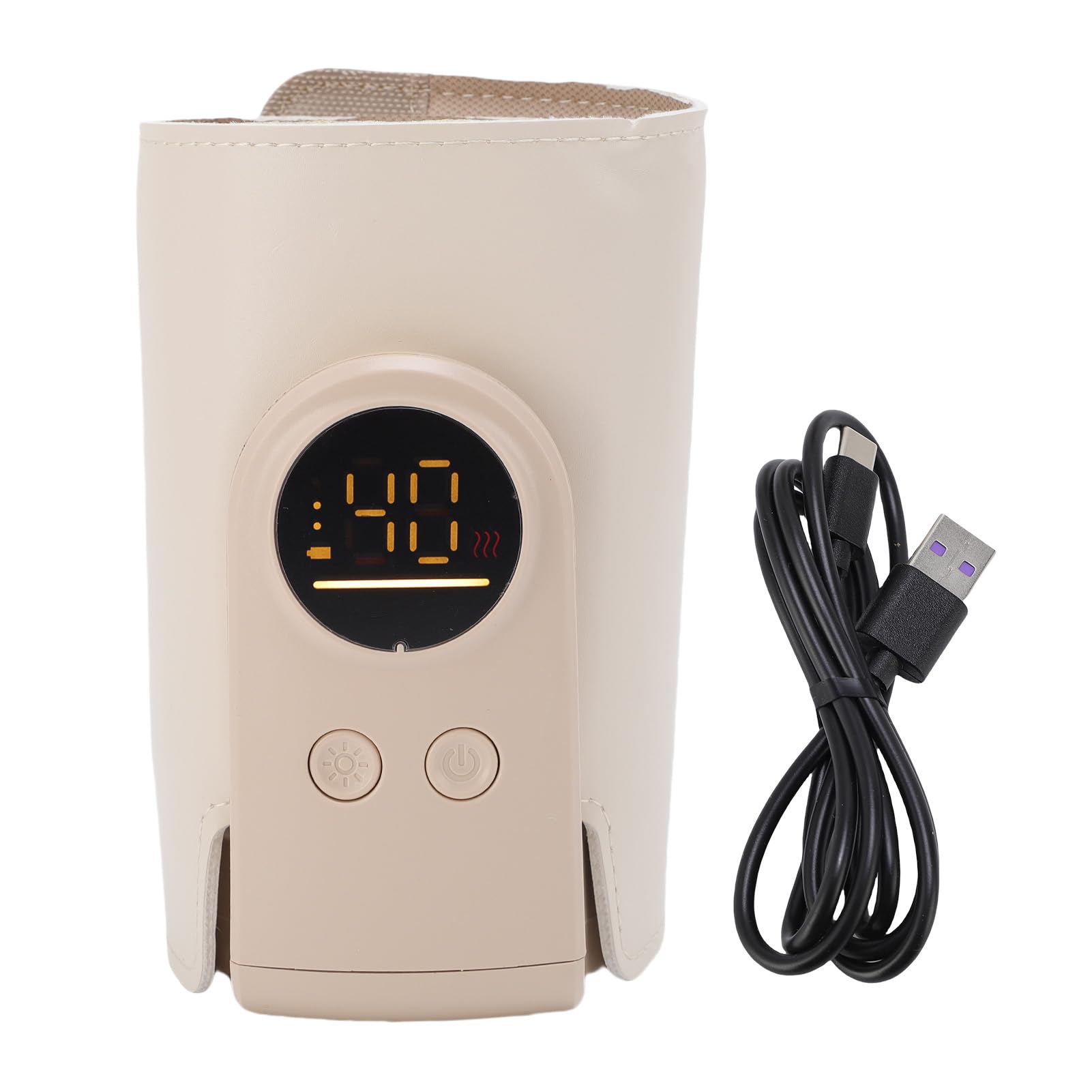 Cordless Baby Bottle Warmer for Breastmilk and Formula, Rechargeable Fast Baby Milk Warmer with LED Display, Portable Bottles Warmers Wrap for Travel, Smart Temperature Control