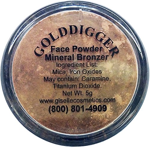 Giselle Cosmetics Gold Digger Loose Mineral Bronzer - Natural Face Bronzer Powder, Highlighter Makeup, Contour Powder, Bronzer Blush Palette, Matte Bronzer, Baked Bronzer, Eyeshadow Palette
