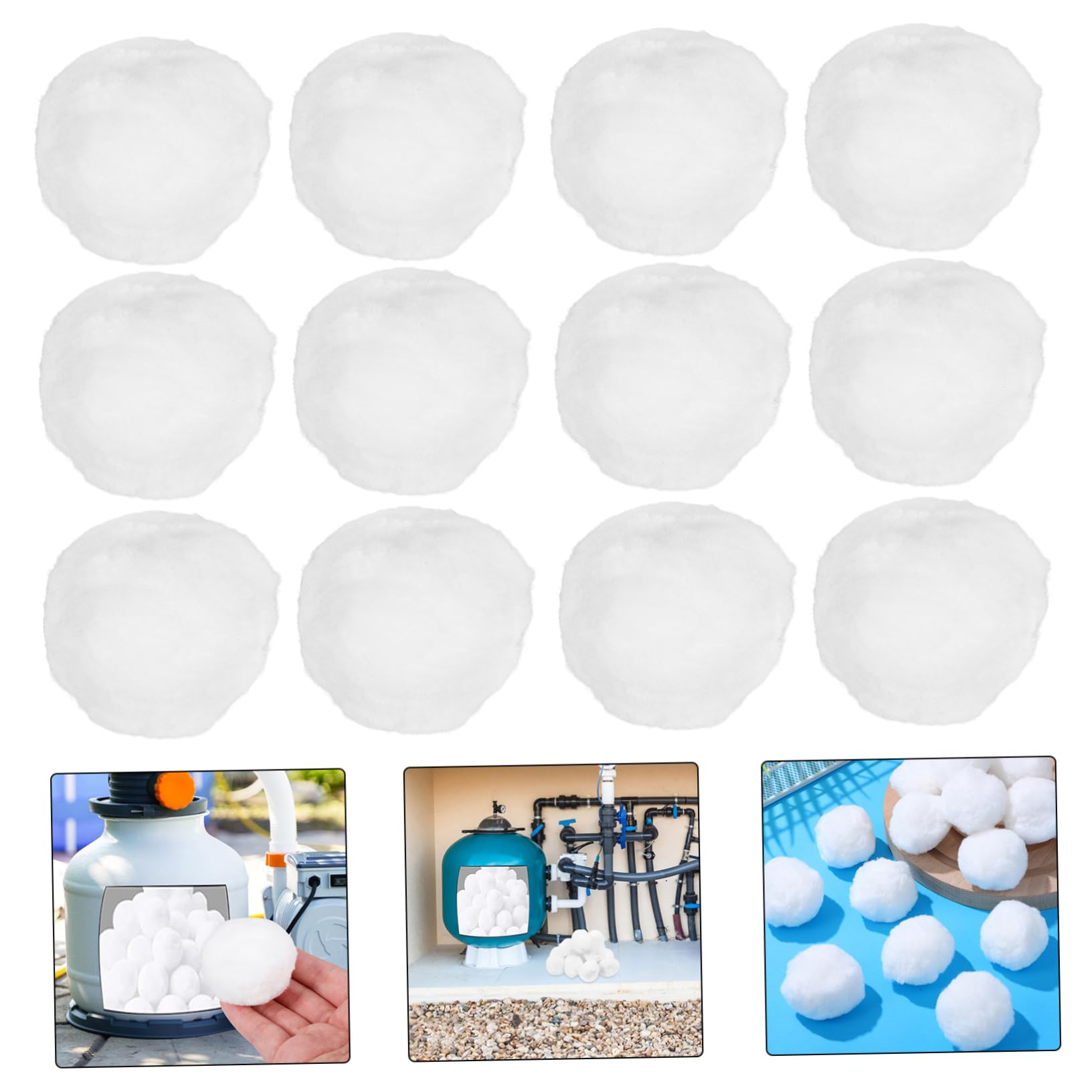 Bolas de Filtro para Piscinas de Color Claro 700g , Fibra de Poliéster, 1