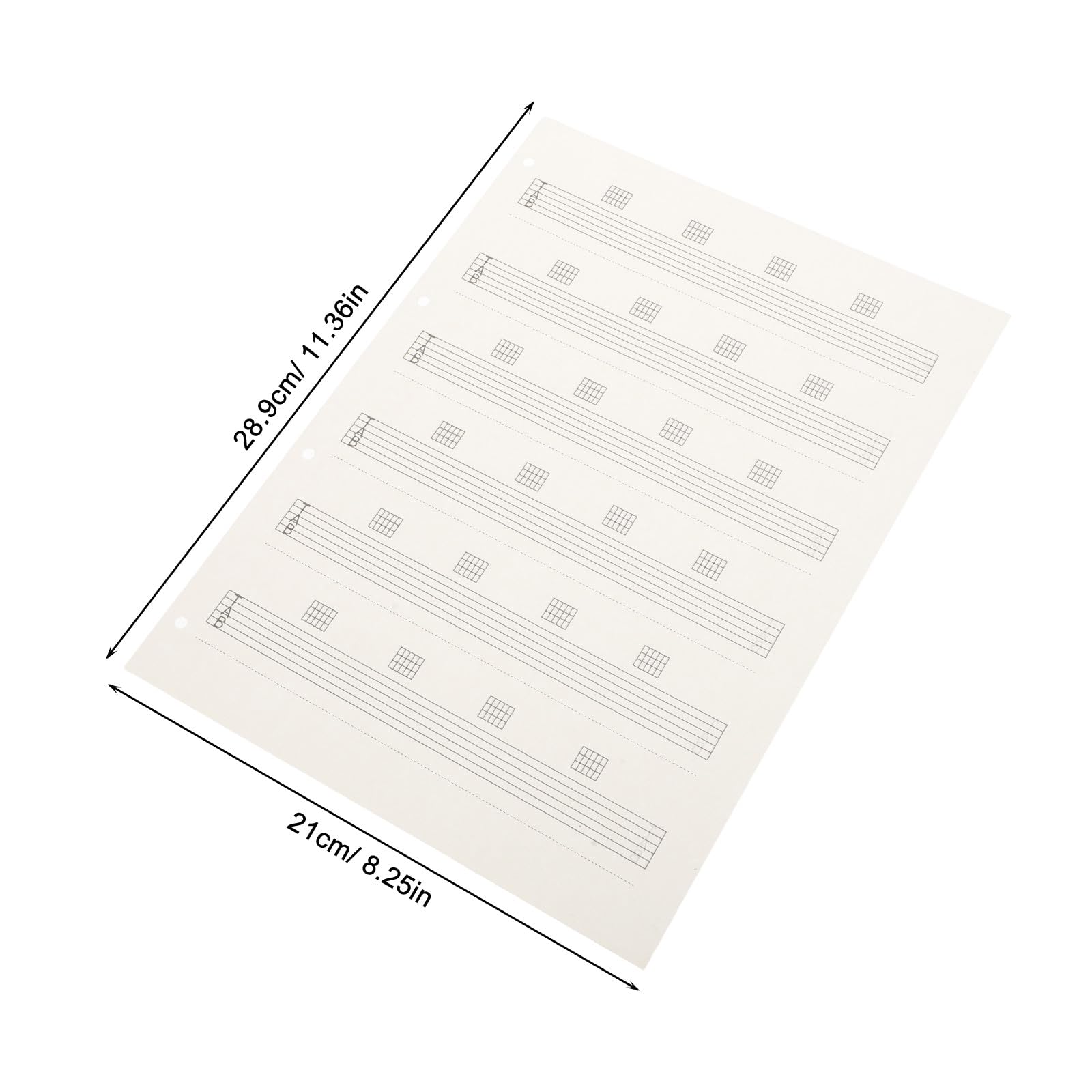 Papel de Composición para Guitarra 85 Hojas en Blanco, Diseño Elegante y Escritura, Adecuado para Práctica en Casa y Actuaciones