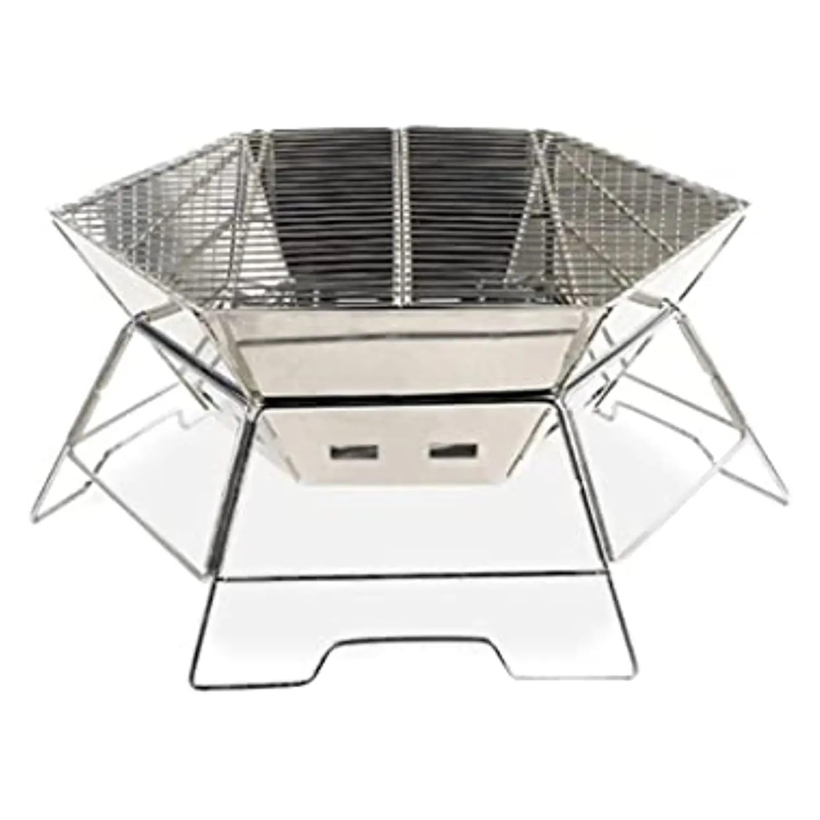 Ognisko Outdoor Camping Piec opalany drewnem, sześciokątny stół BBQ Grill Składany przenośny palenisko, spalarnia drewna ze stali nierdzewnej Dodaj więcej zabawy