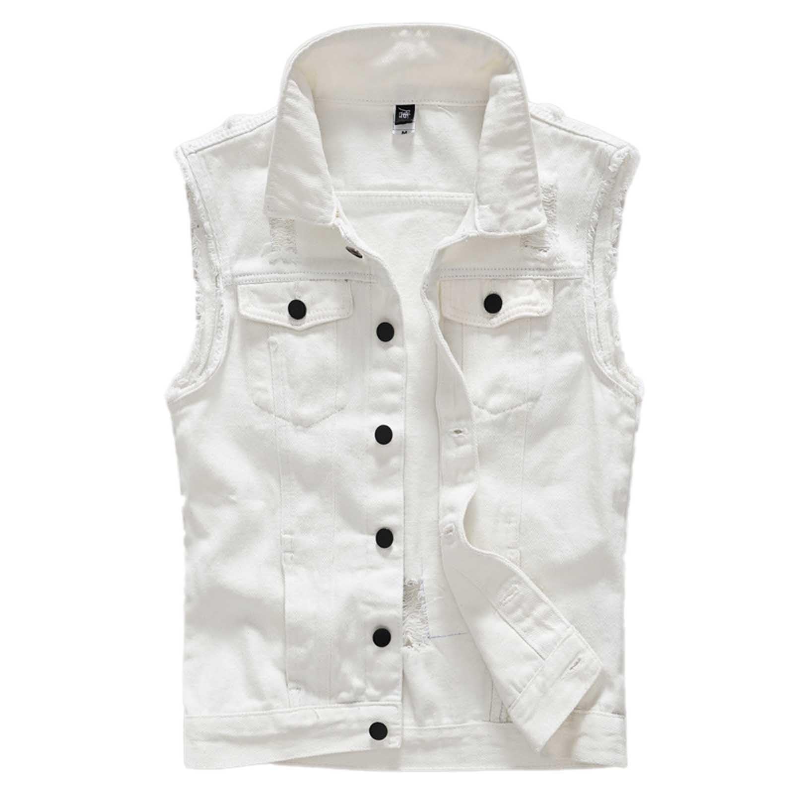 Chaleco vaquero slim coreano con bordado moda para hombres 7