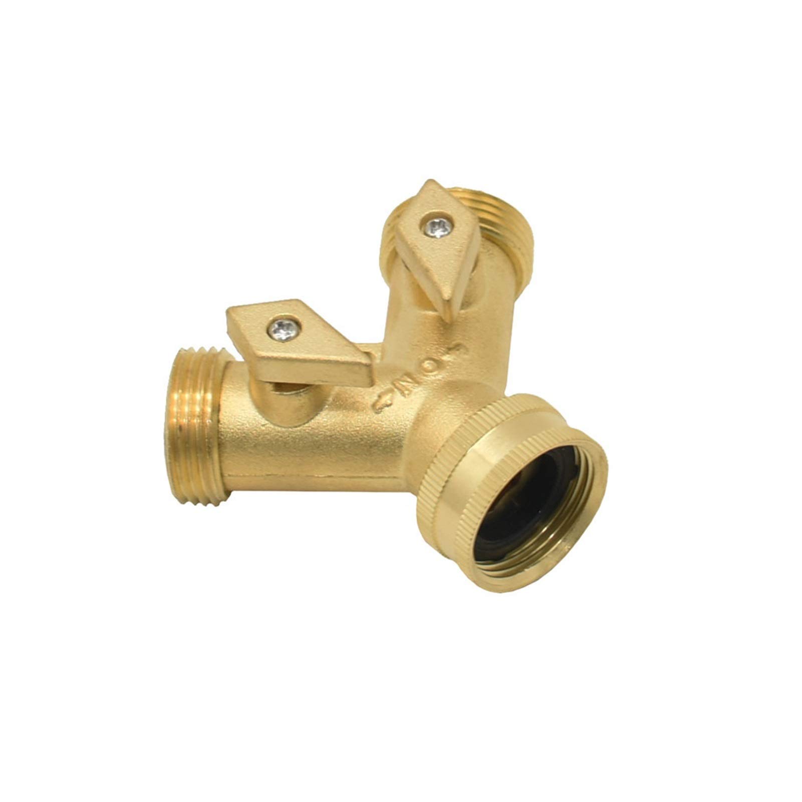 Conectores para mangueras de jardín Trazo de jardín de bronce de 2 vías 3/4 y válvula de riego Conector rápido Jardín Adaptador de grifo de manguera 1 Conjunto(BSP A)