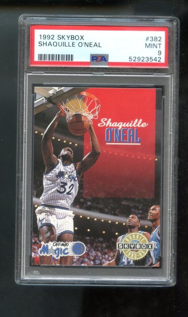 1992-93 Skybox #382 Shaquille O'Neal ROOKIE RC PSA 9 Graded Basketball Card NBA 1992-1993 Shaq ONeal 92-93 MINT