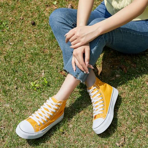 Image of ZGR Womens High Top Canvas Sneakers,Lace-up Canvas Shoes,Casual Tennis Walking Shoes