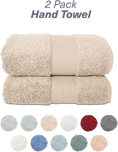 Miniatura 4 de Hencely Juego de 2 toallas de mano de lujo (16 x 28 pulgadas), algodón turco suave, absorbente, de secado rápido, para cara, cuerpo, cocina y baño