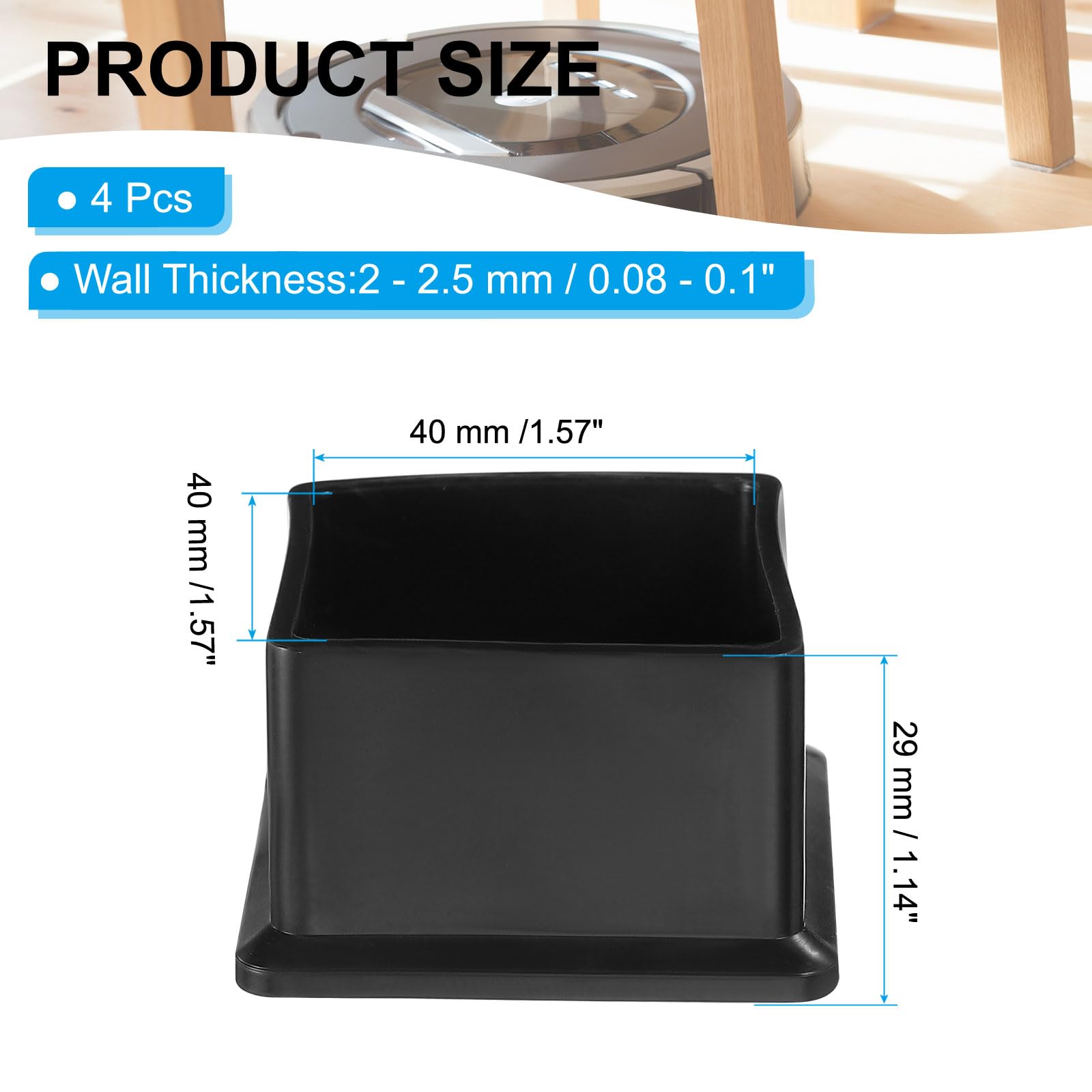 PATIKIL Square Plastic Hole Plugs 1.6 Inch - Image 2