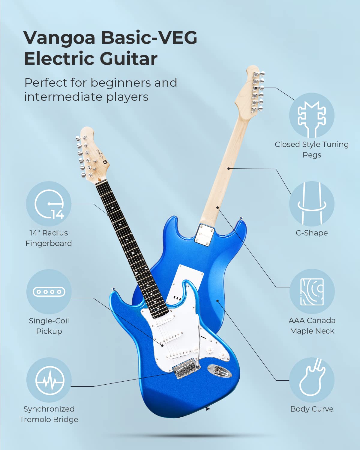 Amazon.co.jp: Vangoa エレキギター 初心者セット 39インチ（99cm