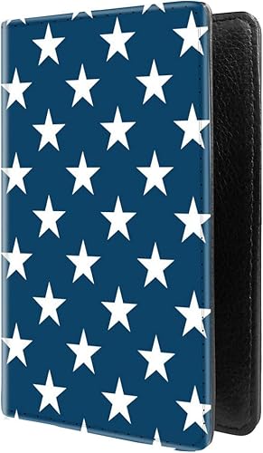 PU Leather Passport Holder Travel Wallet RFID Blocking Card Case Cover With Unique Pattern (Stars pattern
